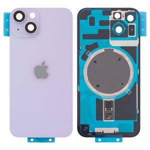 Задняя панель корпуса для iPhone 14, фиолетовая, со стеклом камеры, Original PRC , Purple, small hole